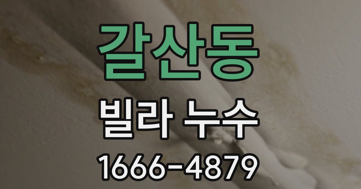 갈산동 빌라 누수