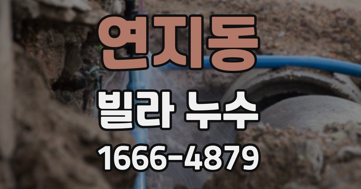 연지동 빌라 누수