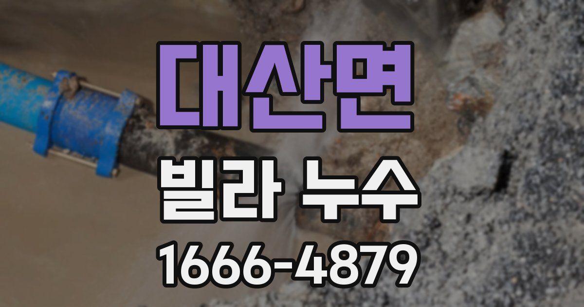 대산면 빌라 누수