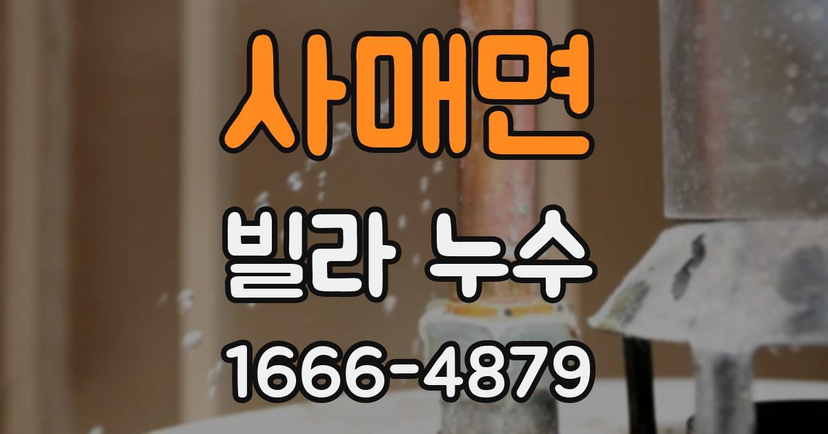 사매면 빌라 누수