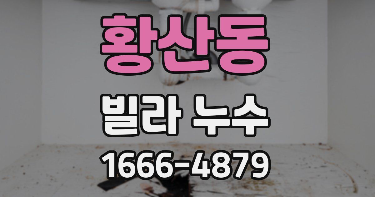 황산동 빌라 누수