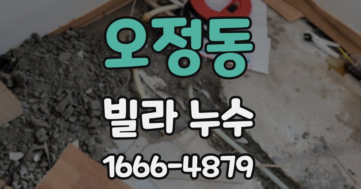 오정동 빌라 누수