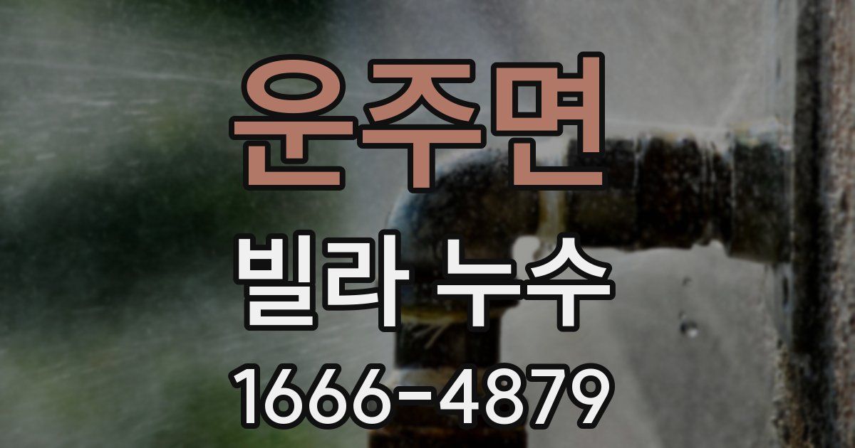 운주면 빌라 누수