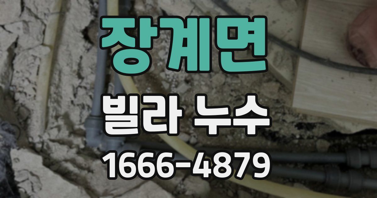 장계면 빌라 누수