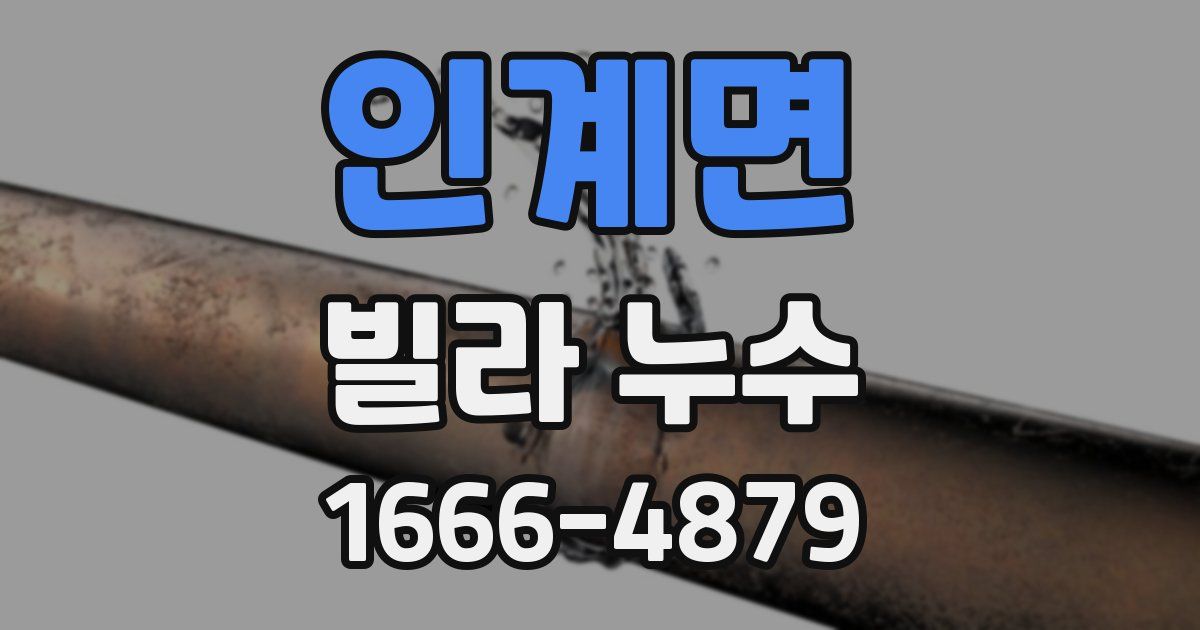 인계면 빌라 누수