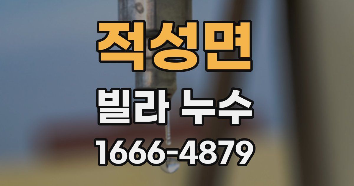 적성면 빌라 누수