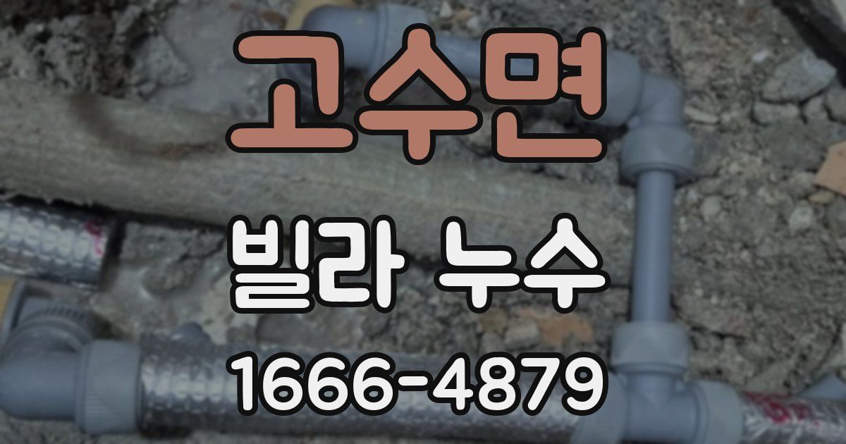 고수면 빌라 누수
