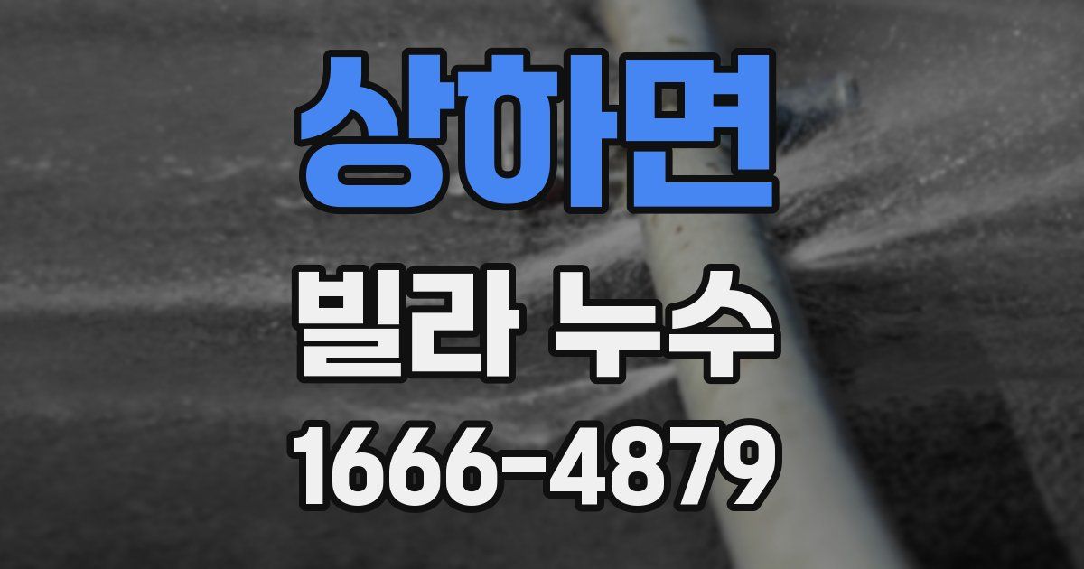 상하면 빌라 누수