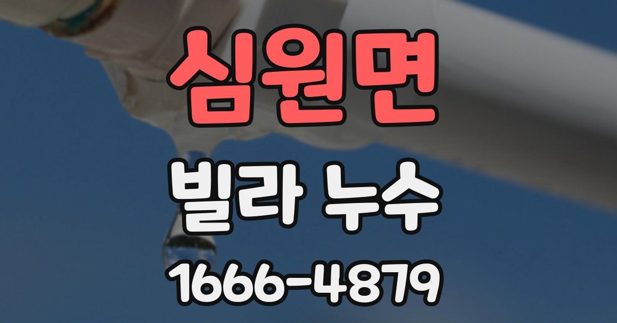 심원면 빌라 누수