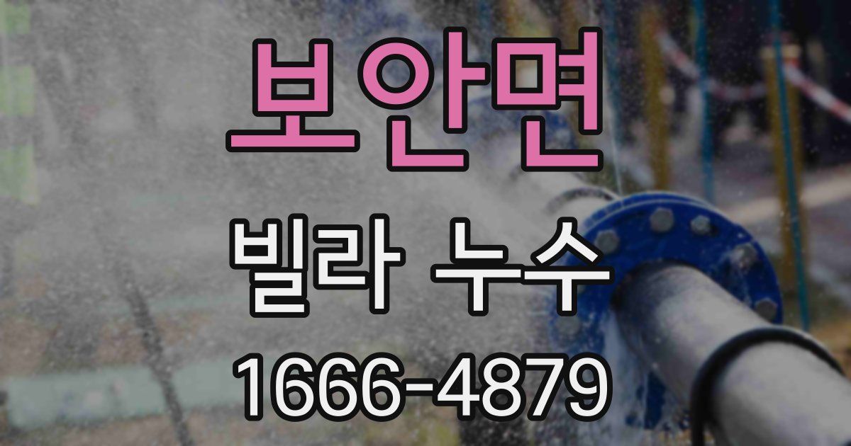 보안면 빌라 누수