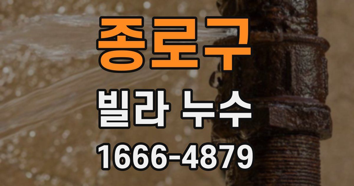 종로구 빌라 누수