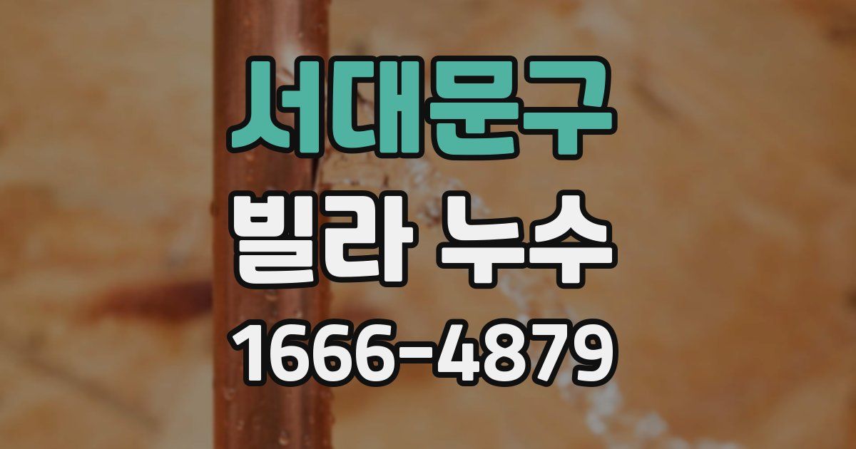 서대문구 빌라 누수