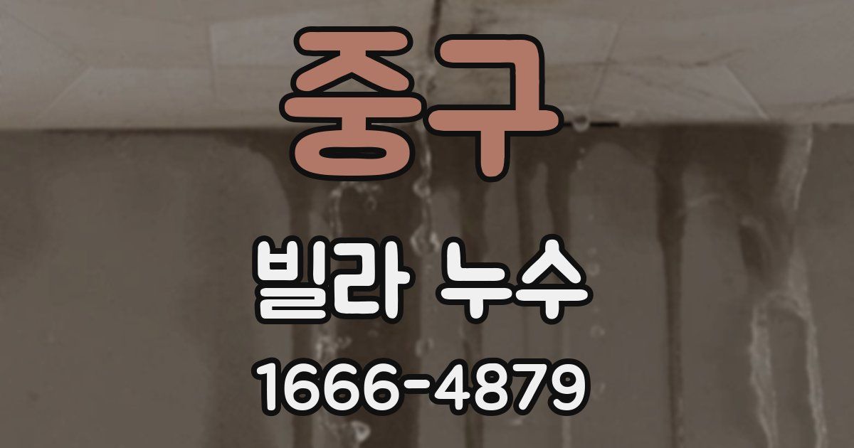 중구 빌라 누수