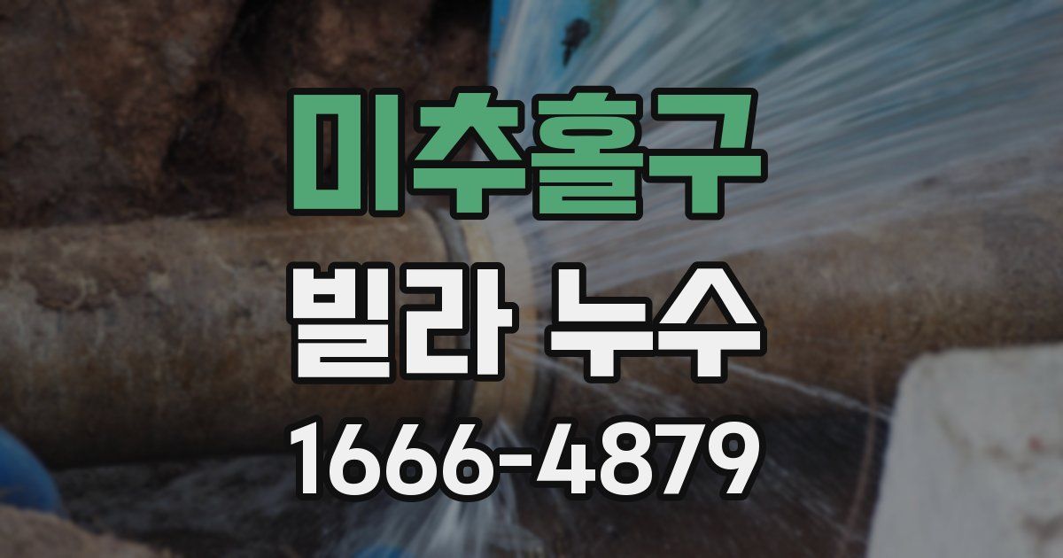 미추홀구 빌라 누수