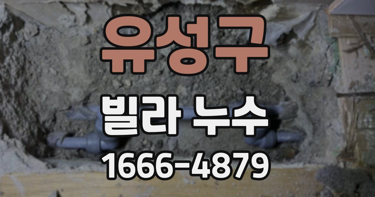 유성구 빌라 누수