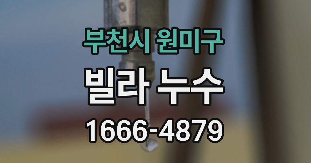 부천시 원미구 빌라 누수
