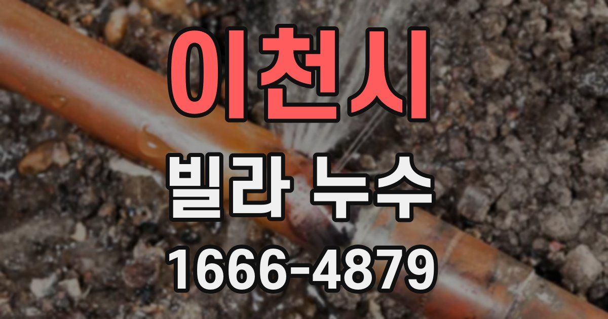 이천시 빌라 누수