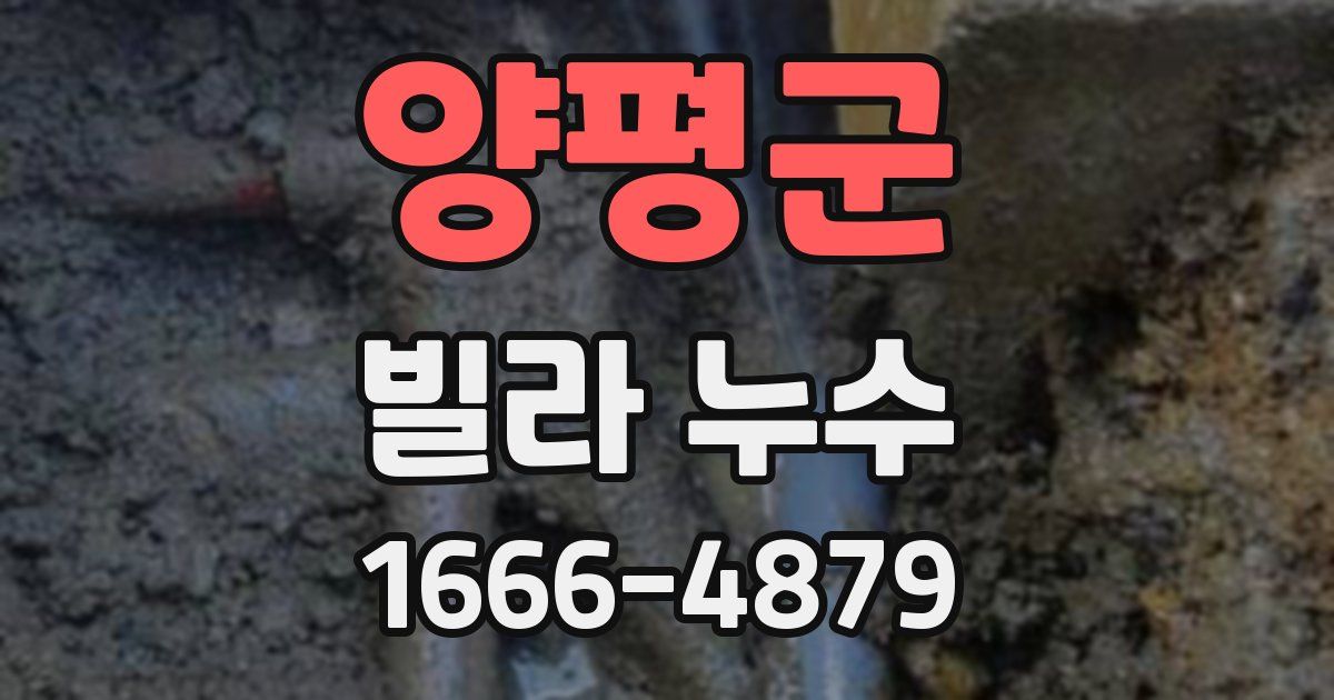 양평군 빌라 누수