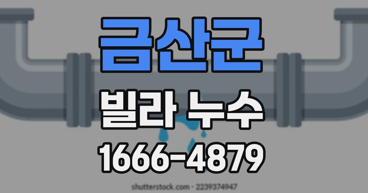 금산군 빌라 누수