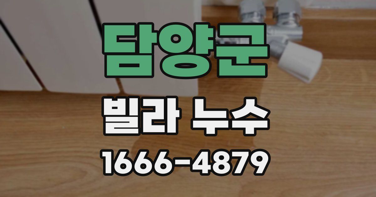 담양군 빌라 누수