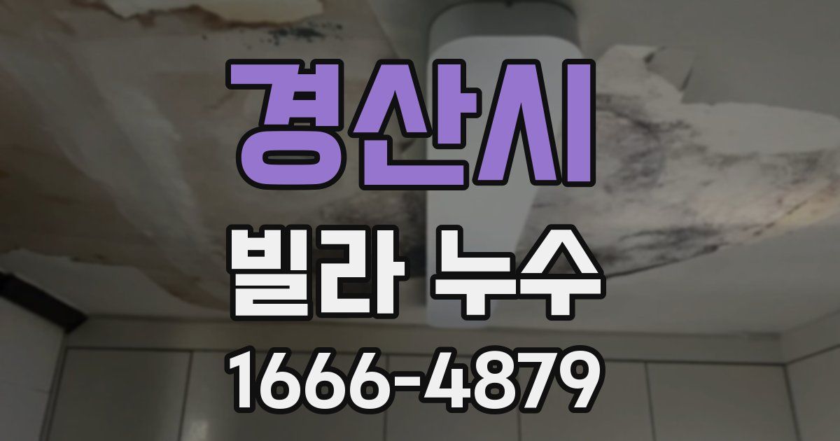 경산시 빌라 누수