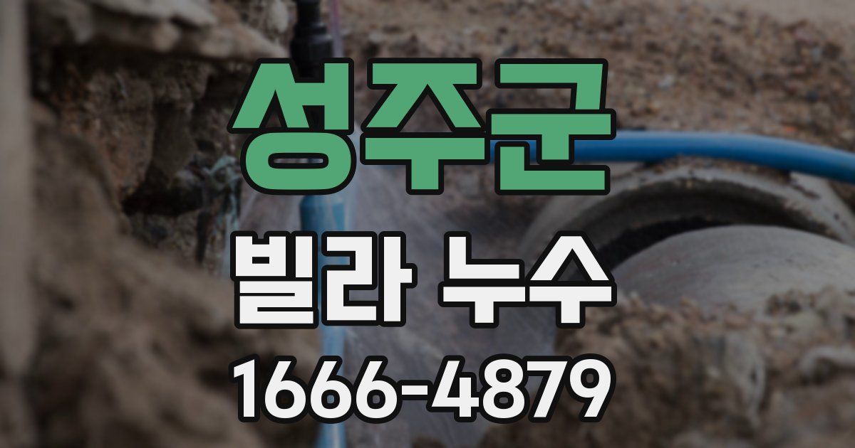 성주군 빌라 누수