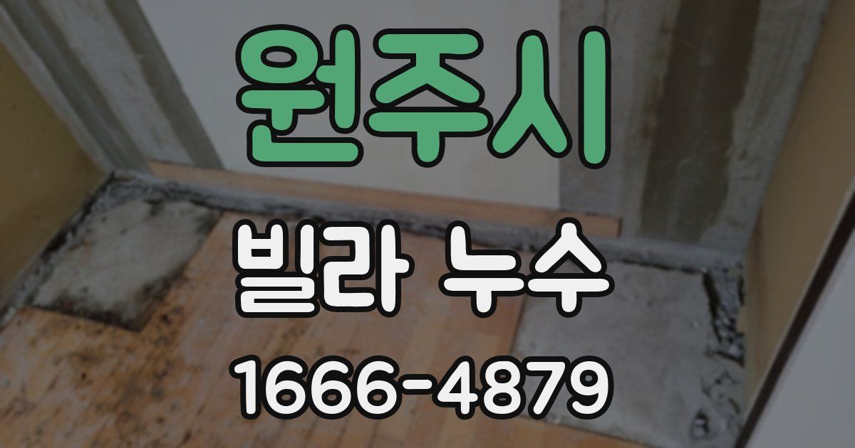 원주시 빌라 누수
