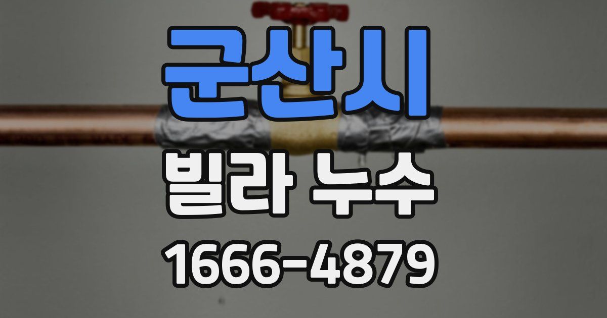 군산시 빌라 누수