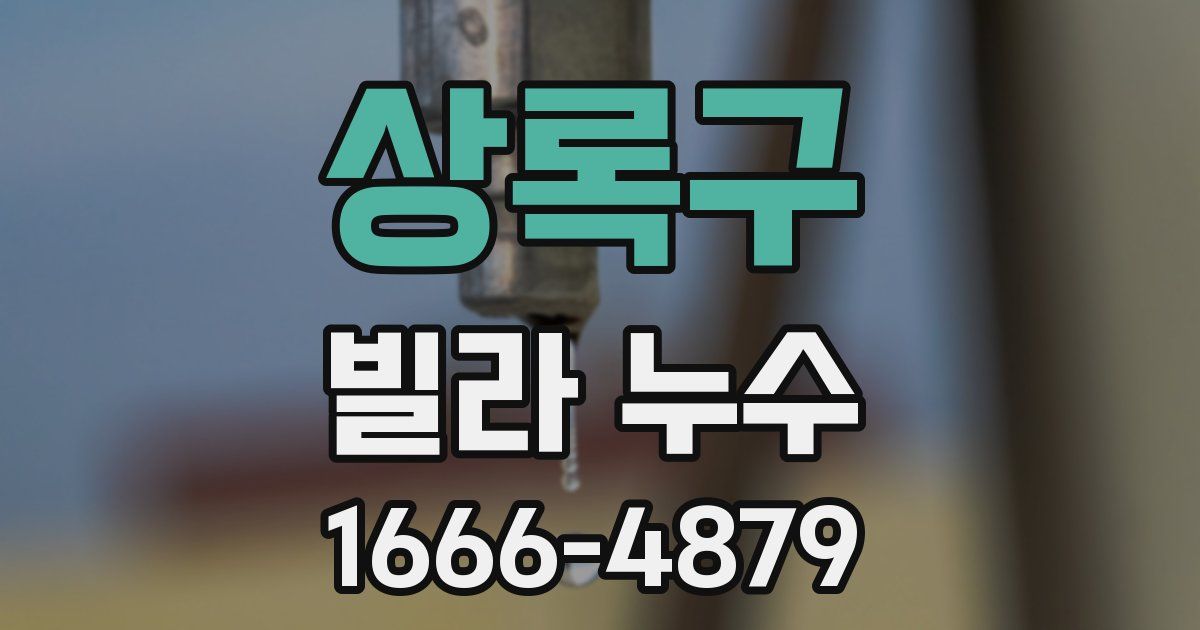 상록구 빌라 누수