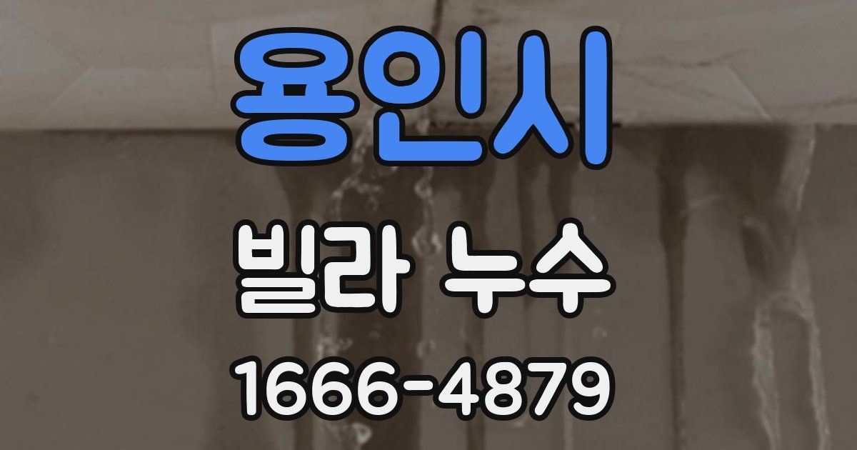 용인시 빌라 누수