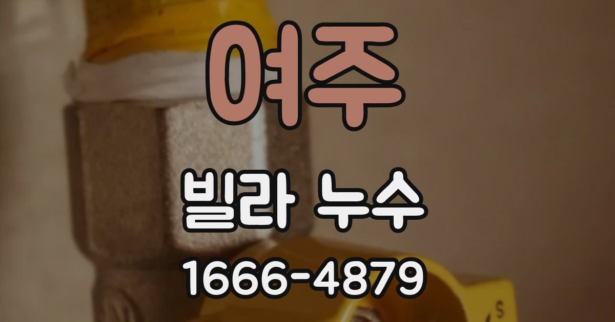 여주 빌라 누수
