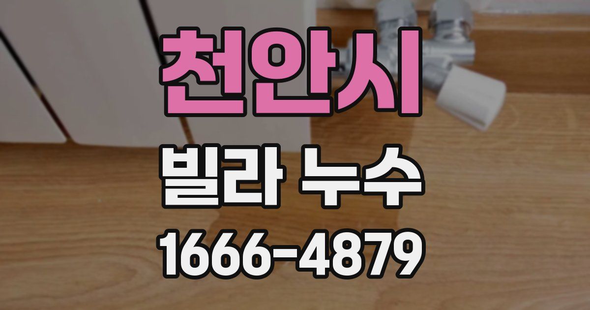 천안시 빌라 누수