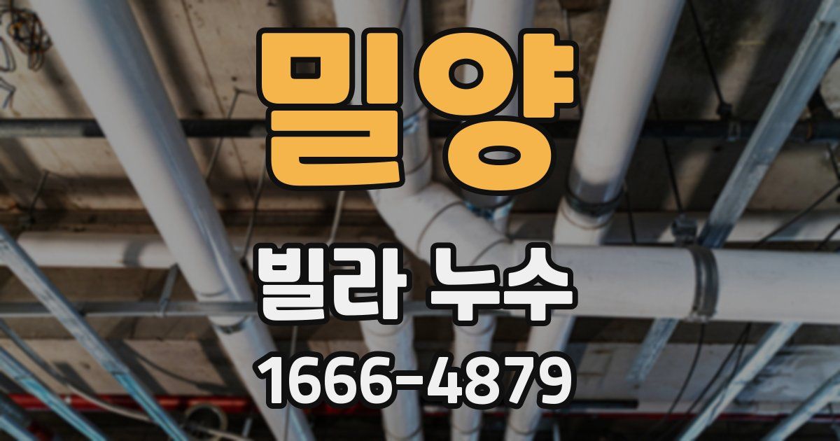 밀양 빌라 누수