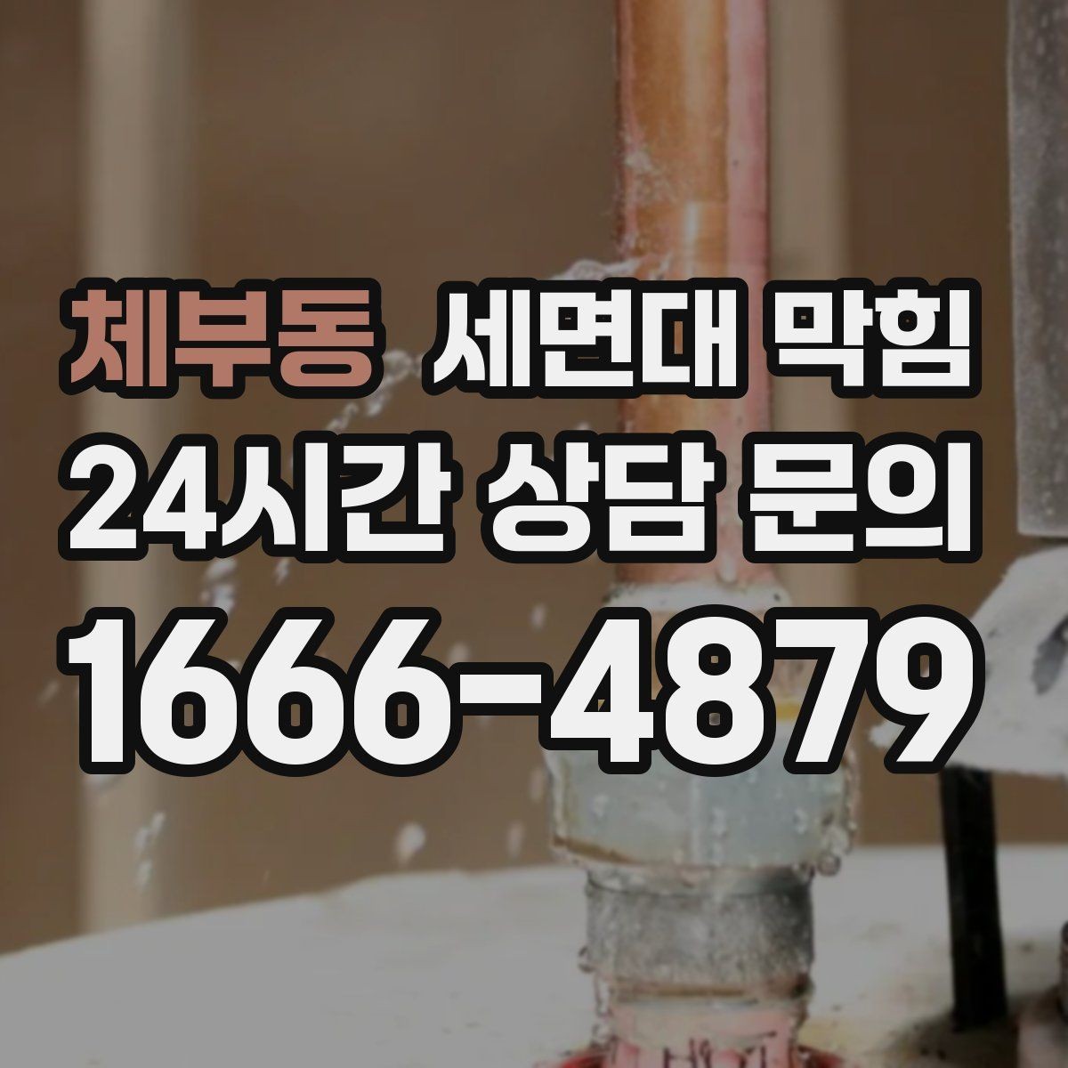 체부동 세면대 막힘 아래장 물건 때문에 배수관이 꺾이는 경우