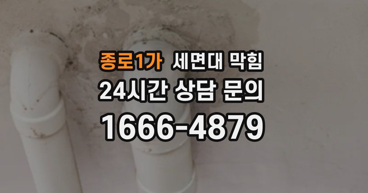 종로1가 세면대 막힘