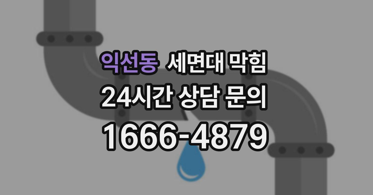 익선동 세면대 막힘