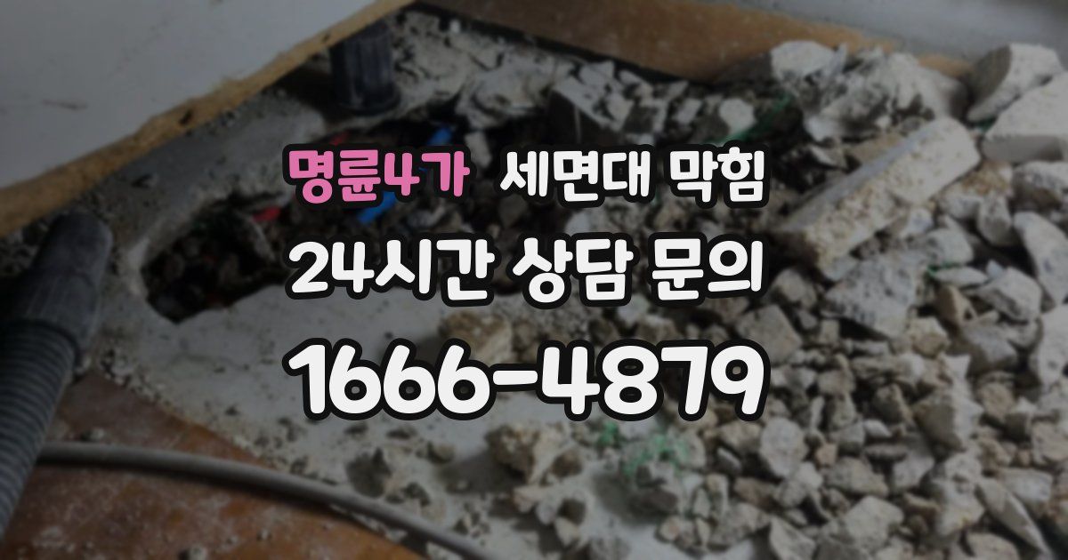 명륜4가 세면대 막힘