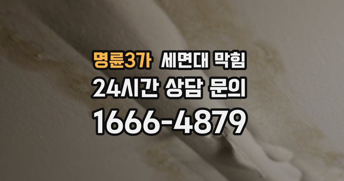 명륜3가 세면대 막힘