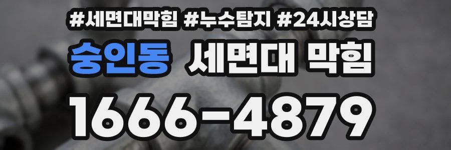 숭인동 세면대 막힘