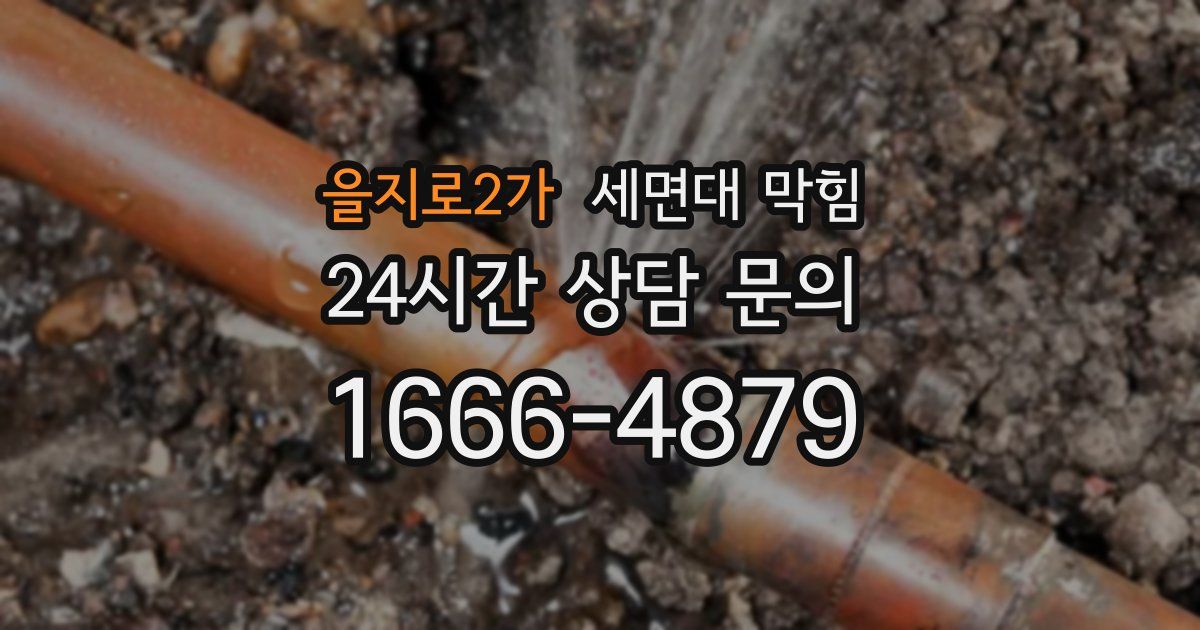 을지로2가 세면대 막힘