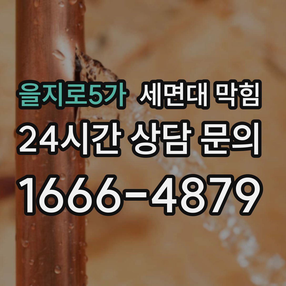 을지로5가 세면대 막힘