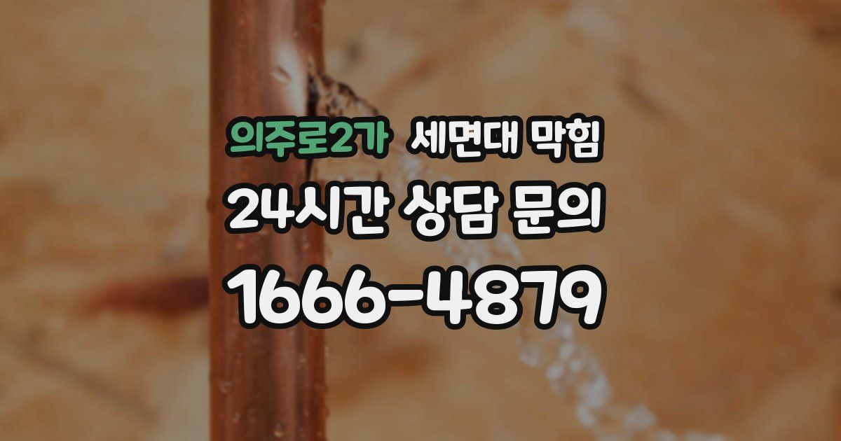 의주로2가 세면대 막힘