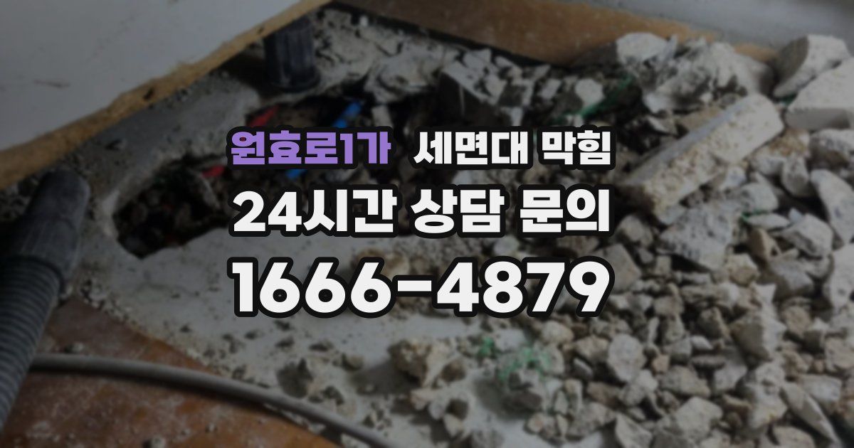 원효로1가 세면대 막힘