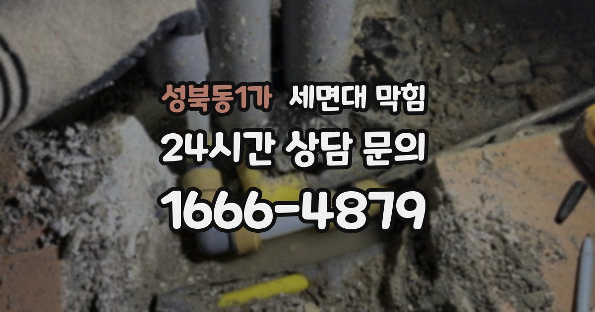 성북동1가 세면대 막힘