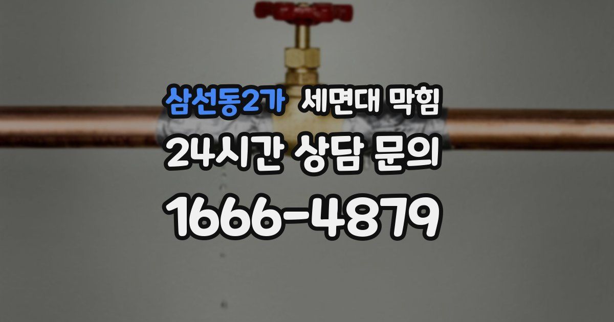 삼선동2가 세면대 막힘