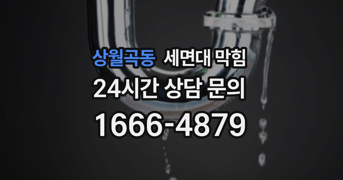 상월곡동 세면대 막힘
