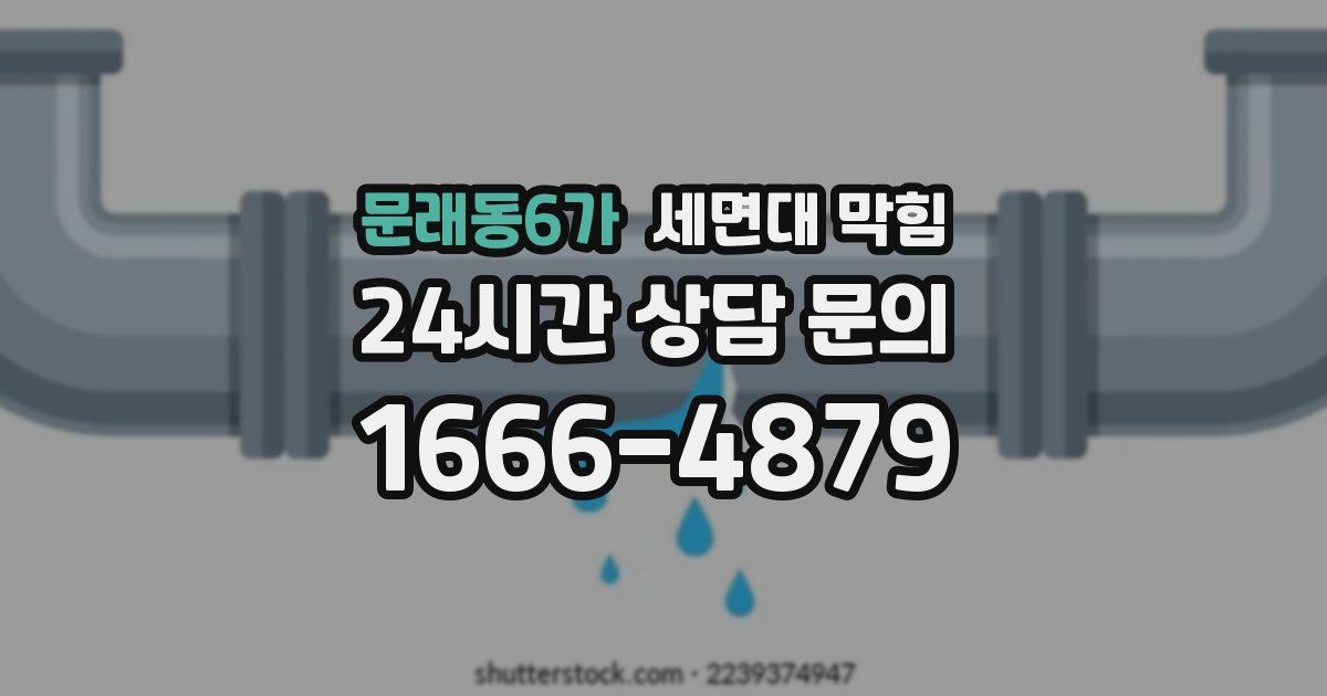 문래동6가 세면대 막힘