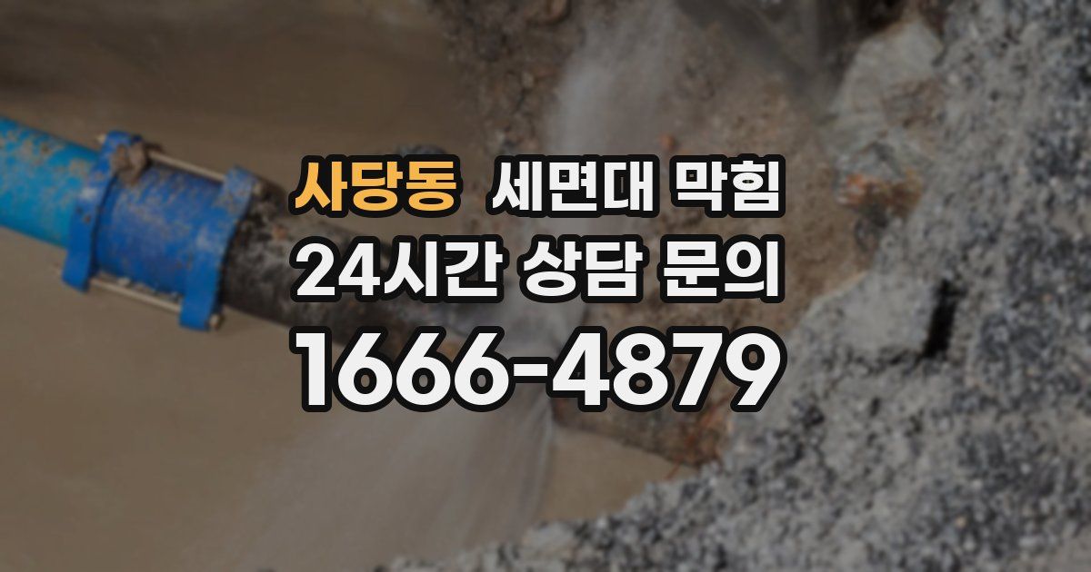 사당동 세면대 막힘