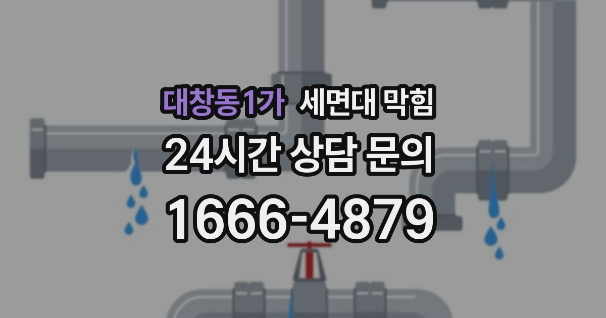 대창동1가 세면대 막힘