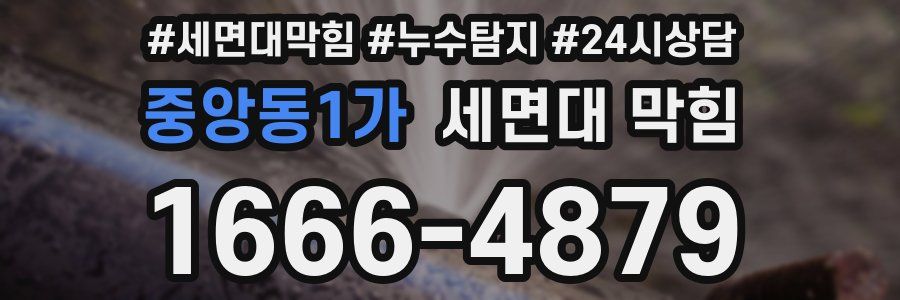 중앙동1가 세면대 막힘